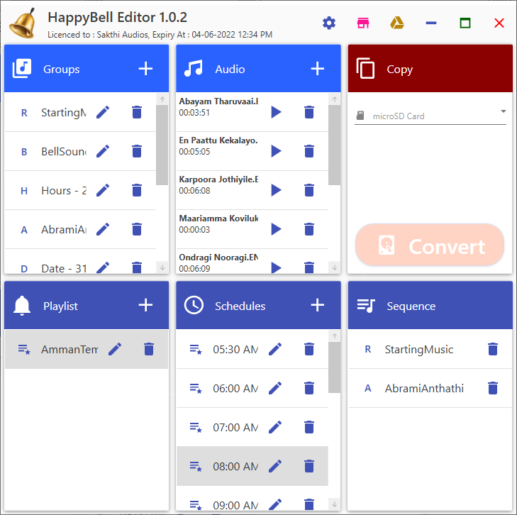 sakthi controller, HappyBell Editor Screenshot